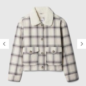 Gap FACTORY Plaid Jacket with Sherpa Collar SIZE L